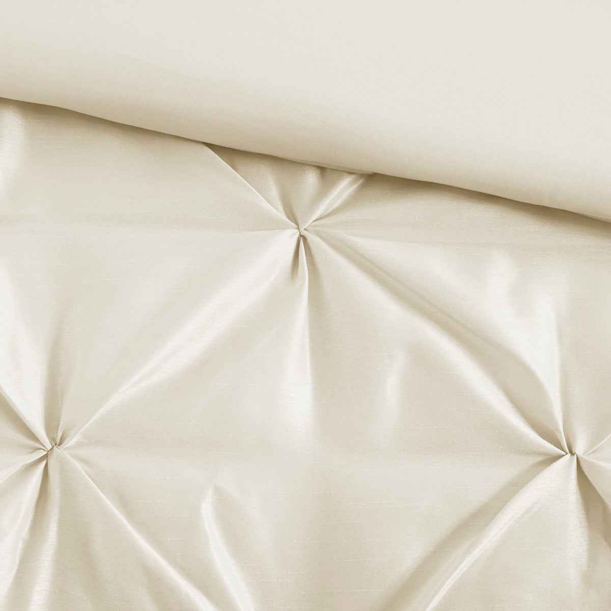 7 Piece Tufted Comforter Set Ivory Queen