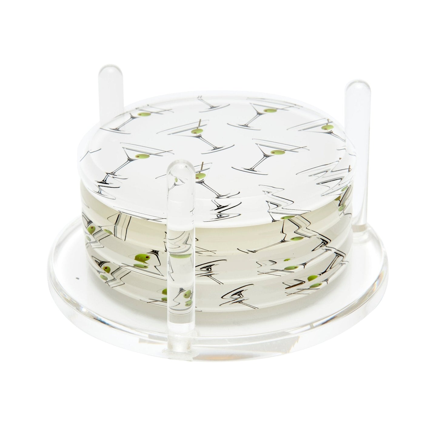 Martini Glass Acrylic Drink Coasters