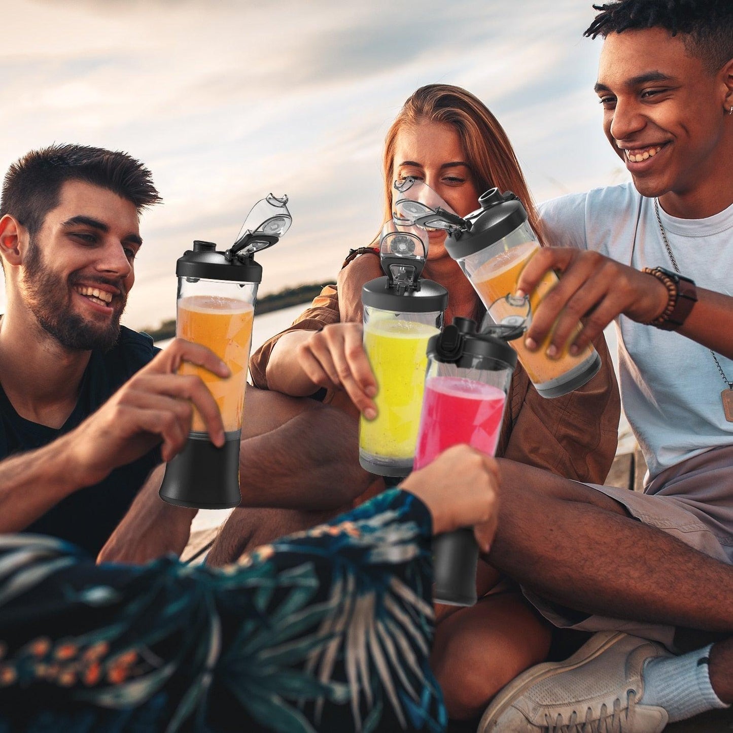 Portable Blender 600ml Electric Juicer Fruit Mixers 4000mah Usb Rechargeable Smoothie Mini Blender Personal Juicer Colorful Cup Personal Size Blender Mini Fruit Mixer Milkshake Smoothie Maker With Usb Rechargeable Juicer