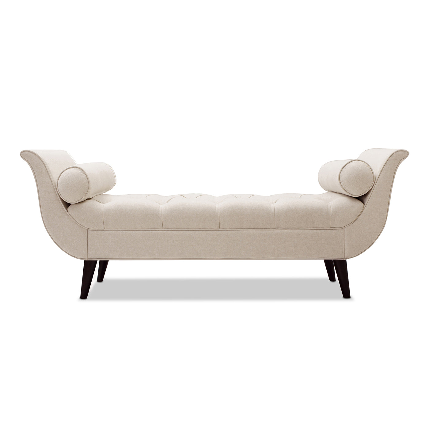 Alma Tufted Flared Arm Entryway Bench in Sky Neutral