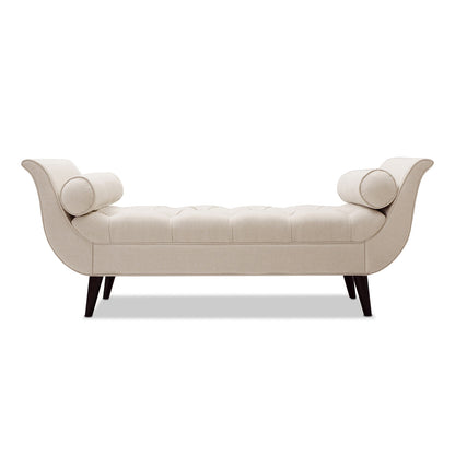 Alma Tufted Flared Arm Entryway Bench in Sky Neutral