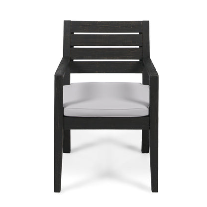 Outdoor 6-Seater Acacia Wood Dining Set with Bench