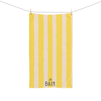 Le Bain Yellow Striped Hand Towel — French Yellow & Cream Bathroom Decor