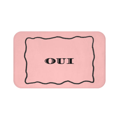 OUI Pink Bath Mat — Feminine French Bathroom Rug