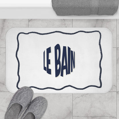Le Bain Crisp WHITE Bath Mat | White French Bathroom Mat