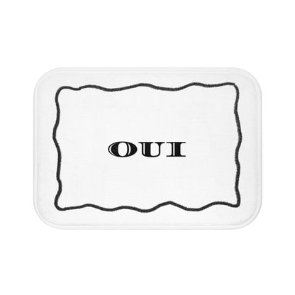 OUI Black & White Bath Mat — Feminine French Bathroom Rug