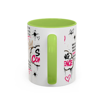 Copy of Serving Confidence Coffee Mug — Inspirational Graffiti Design, 'Be You' Motivational Drinkware (11/15oz)