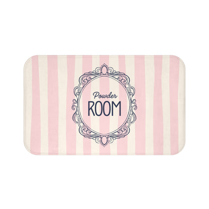 Powder Room Pink Striped Bath Mat | Girly Decor