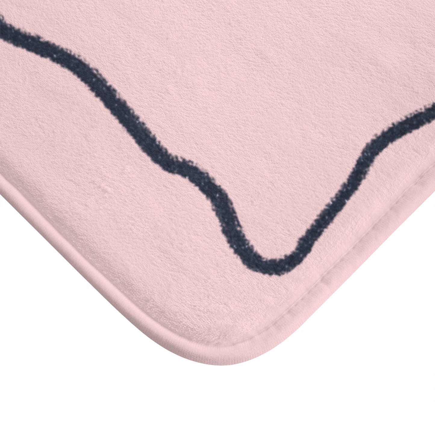 Le Bain Light Pink & Navy Bath Mat |  French Bathroom Mat