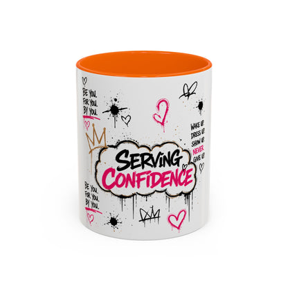 Copy of Serving Confidence Coffee Mug — Inspirational Graffiti Design, 'Be You' Motivational Drinkware (11/15oz)