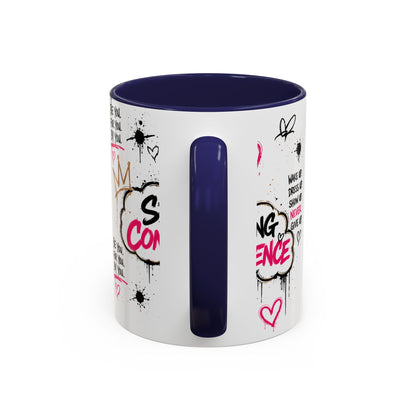 Serving Confidence Coffee Mug — Inspirational Graffiti Design, 'Be You' Motivational Drinkware (11/15oz)