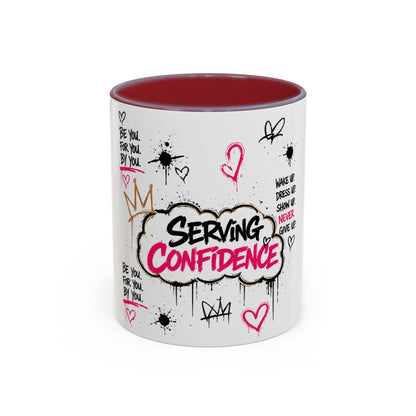 Copy of Serving Confidence Coffee Mug — Inspirational Graffiti Design, 'Be You' Motivational Drinkware (11/15oz)