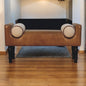 Solid Wood Chester Buffalo Bench, Upholstered