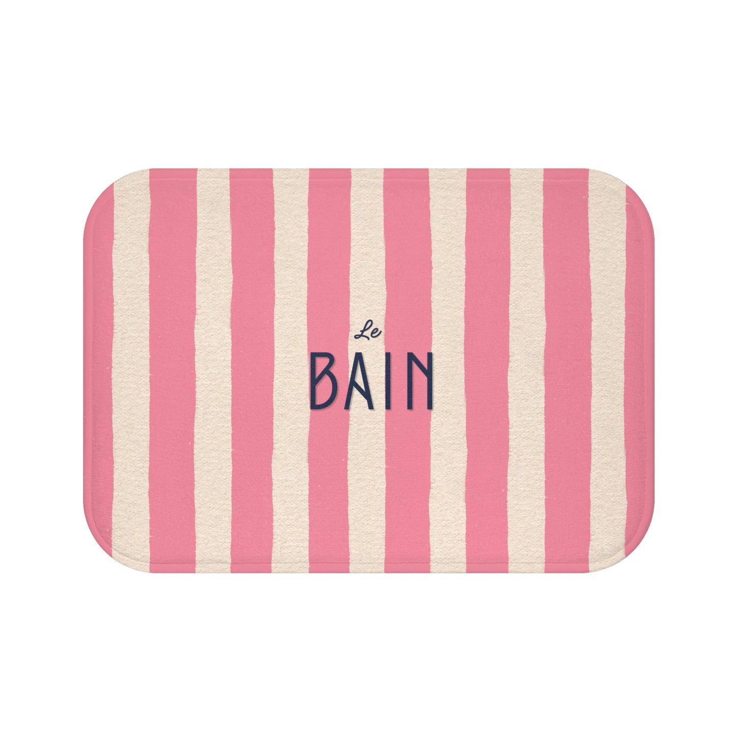 Le Bain Pink Striped Bath Mat — French Bathroom Decor