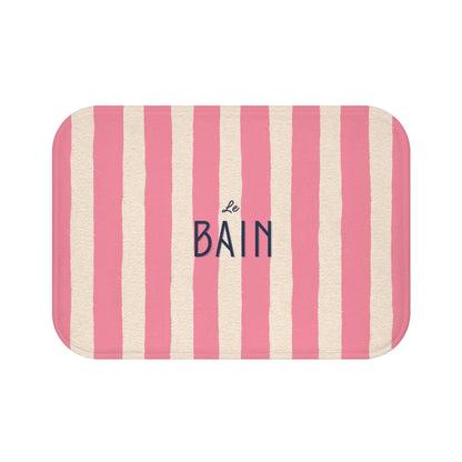 Le Bain Pink Striped Bath Mat — French Bathroom Decor