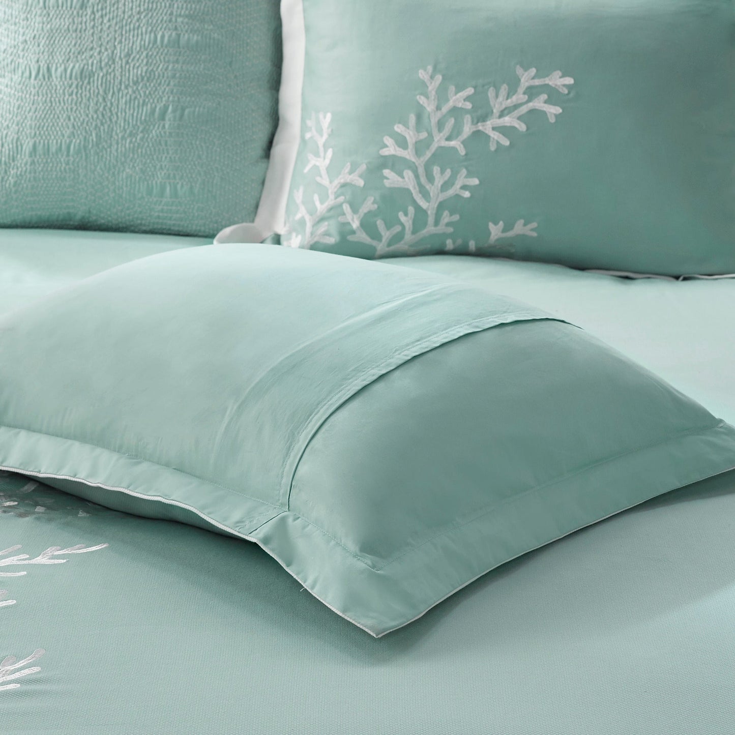 Oversized Cotton Jacquard Comforter Set - Aqua - Queen