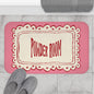 Powder Room Bath Mat | PINK Vintage Lace Doily Bathroom Rug