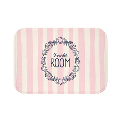 Powder Room Pink Striped Bath Mat | Girly Decor