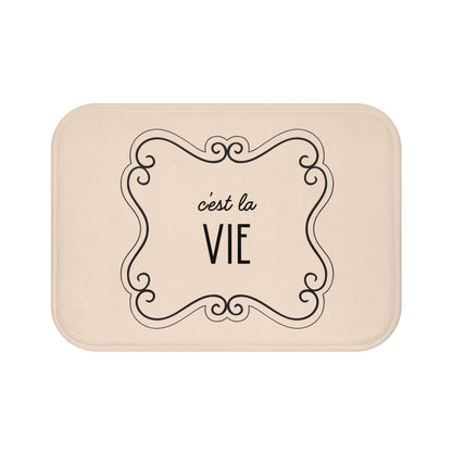 C'est la VIE Bath Mat |  Neutral Chic Bathroom Decor