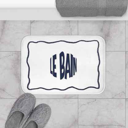 Le Bain Crisp WHITE Bath Mat | White French Bathroom Mat