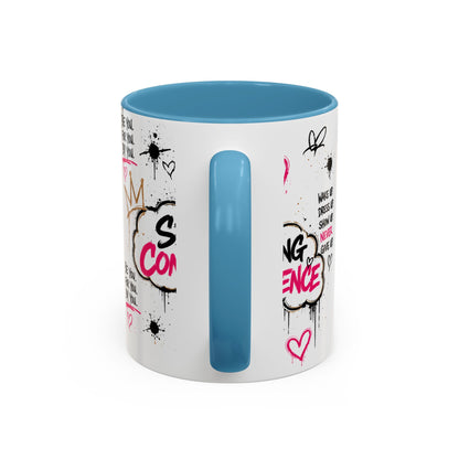 Copy of Serving Confidence Coffee Mug — Inspirational Graffiti Design, 'Be You' Motivational Drinkware (11/15oz)