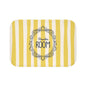 Cute Powder Room Bath Mat — Yellow Striped Decorative Bathroom Rug