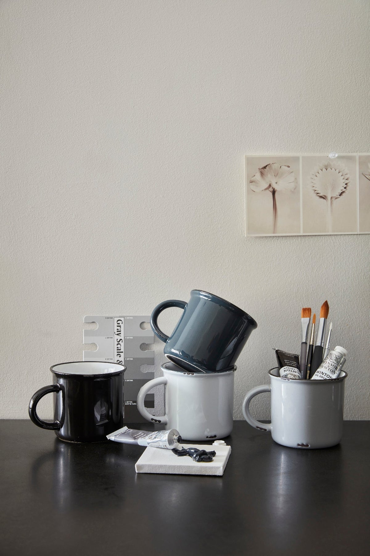 Tinware Mug Gift Set- Greyscale