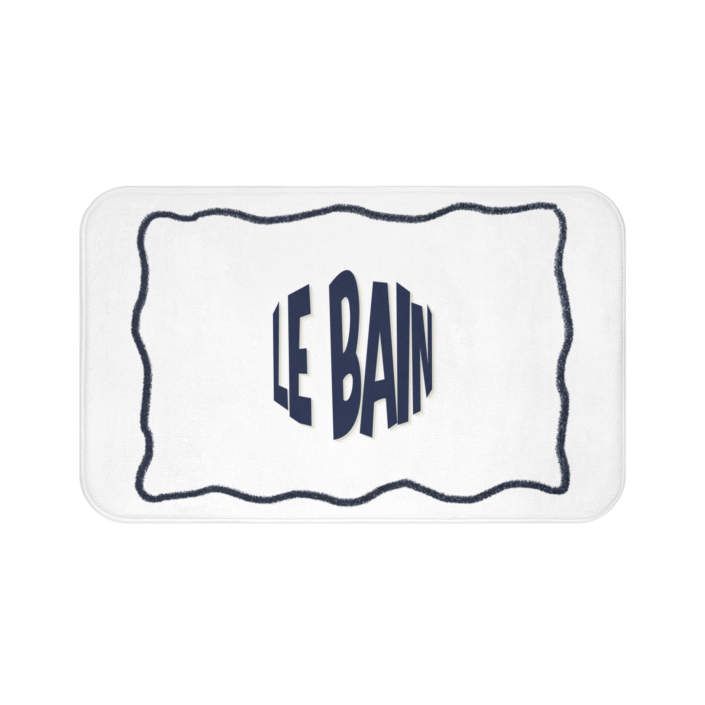 Le Bain Crisp WHITE Bath Mat | White French Bathroom Mat