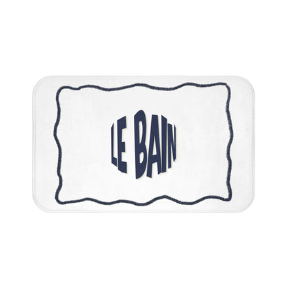 Le Bain Crisp WHITE Bath Mat | White French Bathroom Mat
