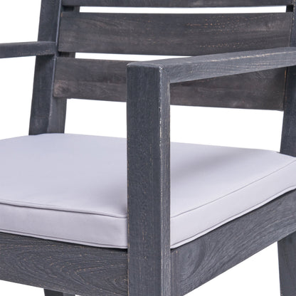 Outdoor 6-Seater Acacia Wood Dining Set with Bench