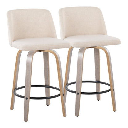 26" Contemporary Fixed Height Counter Stool with Swivel