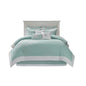 Oversized Cotton Jacquard Comforter Set - Aqua - Queen
