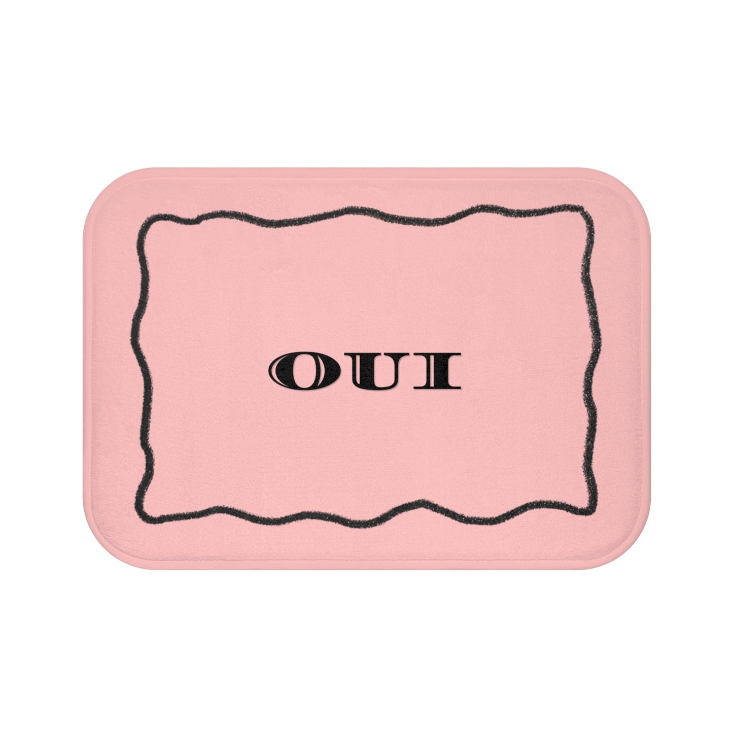 OUI Pink Bath Mat — Feminine French Bathroom Rug