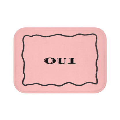 OUI Pink Bath Mat — Feminine French Bathroom Rug