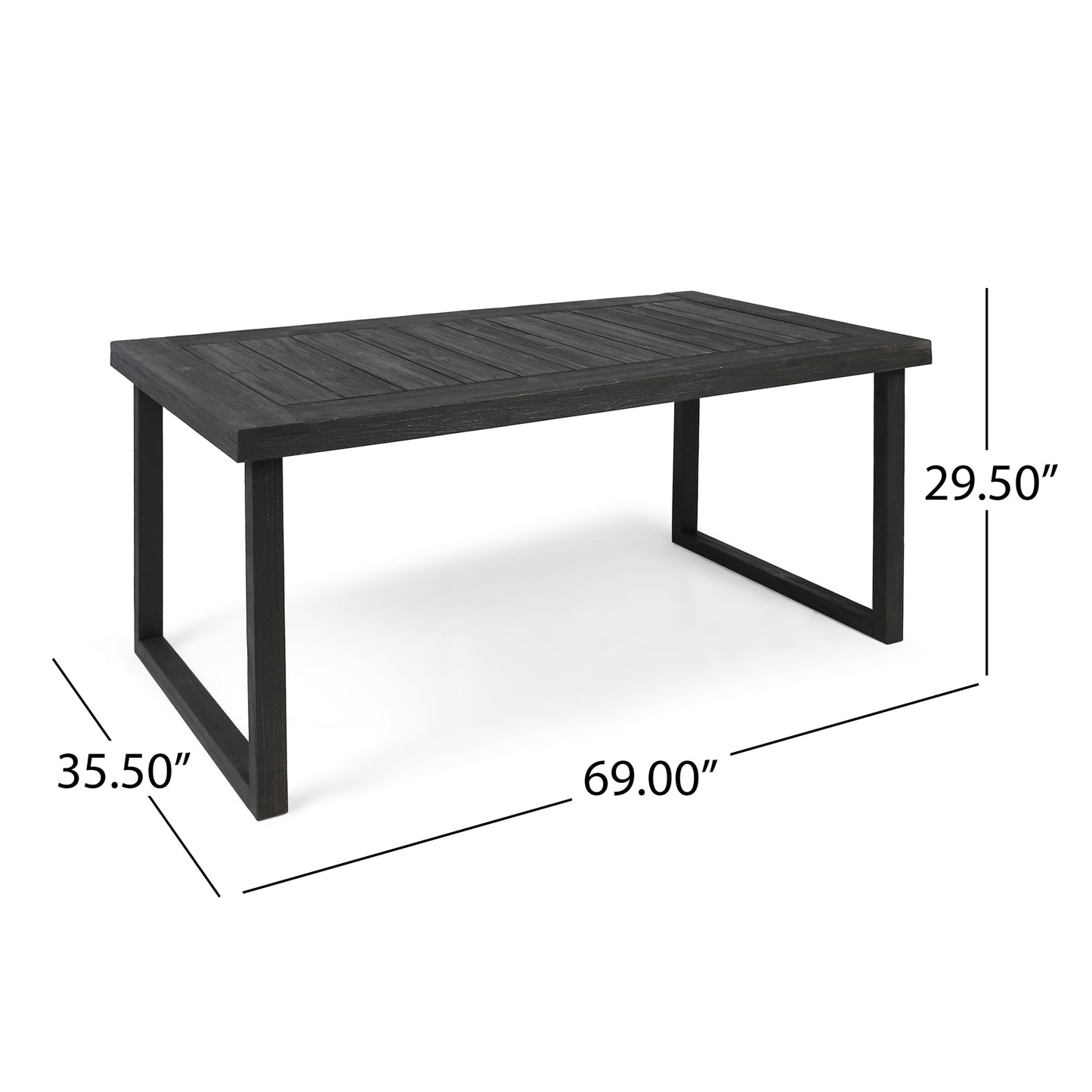 Outdoor 6-Seater Acacia Wood Dining Set with Bench