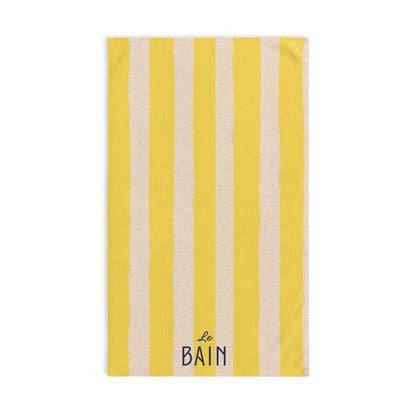 Le Bain Yellow Striped Hand Towel — French Yellow & Cream Bathroom Decor