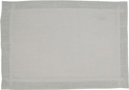 Fennco Styles Pleated Design Navy Blue Placemats 13" W X 19" L, Set of 4 - Classic Border Table Mats for Everyday Use, Dining Room Décor, Family Gatherings and Special Occasions