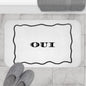 OUI Black & White Bath Mat — Feminine French Bathroom Rug