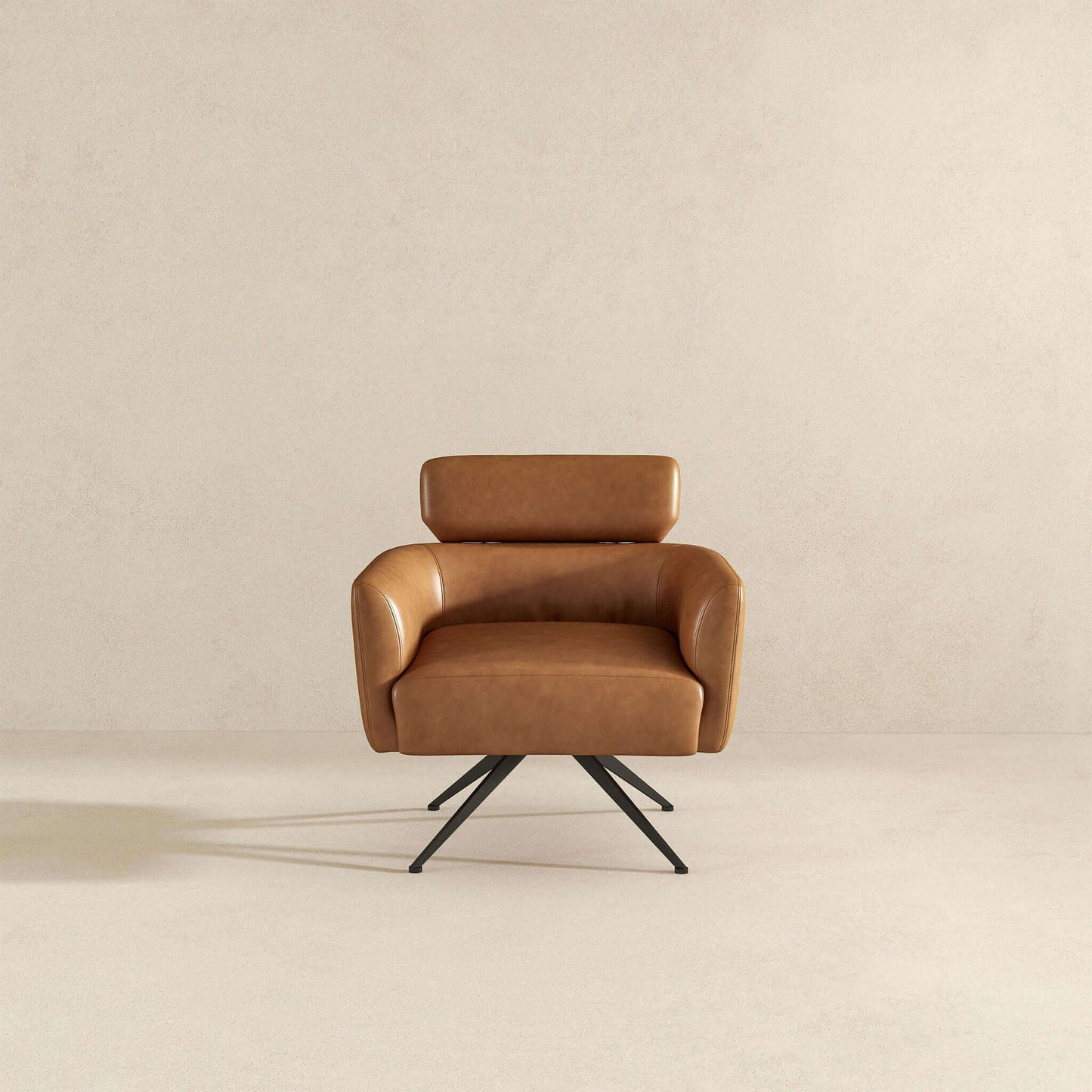 Camila Mid-Century Modern Leather Lounge Chair
