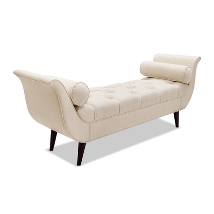 Alma Tufted Flared Arm Entryway Bench in Sky Neutral