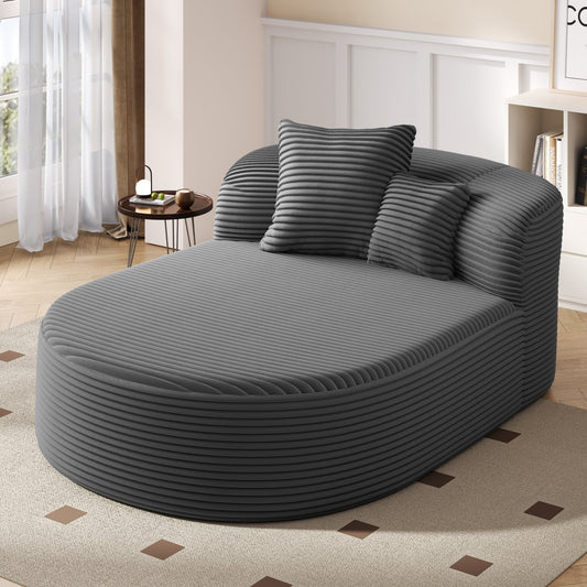 Modern Chaise Lounge Sofa Boneless Couch 51.6" Sofa Bed