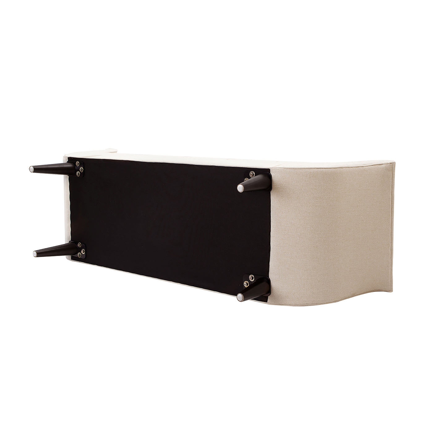 Alma Tufted Flared Arm Entryway Bench in Sky Neutral