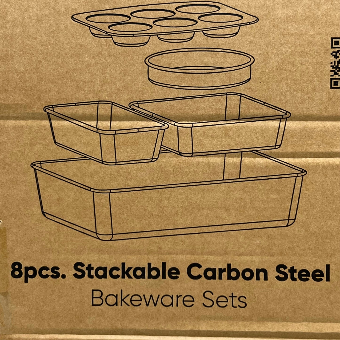 NUTRICHEF 8-Piece Nonstick Stackable Bakeware Set Sz 11" W x 16" L NCBKSTK9