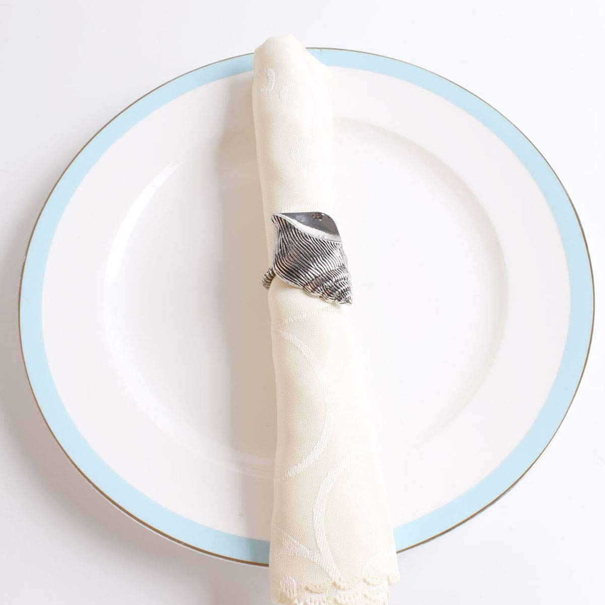 fenncostyles.com Decorative Coastal Sea Creatures Design Napkin Rings - Set of 4 (Sea Creatures)