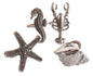 fenncostyles.com Decorative Coastal Sea Creatures Design Napkin Rings - Set of 4 (Sea Creatures)