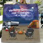 Personalized Beach Night Camping Family Fleece Throw Blanket/Quilt - Adult/Couple/Parents With Up to 3 Kids And 4 Pets - Independence Day Gift Idea For Family/Camping Lover - Happy 4th Of July