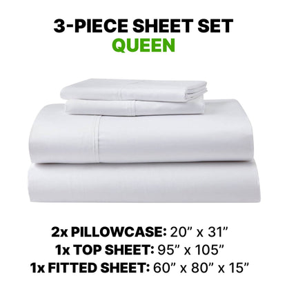 Sheet Set Luxurious Supima, Wrinkle Resistant, Breathable, With 2 Ghostgrip Band