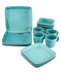 Madelyn Turquoise Square 16-Piece Dinner Set