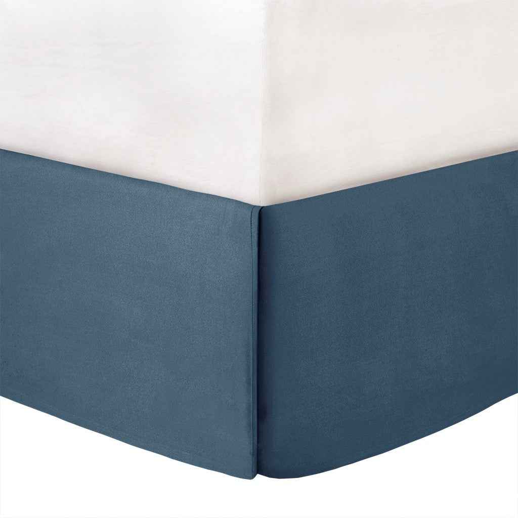 7 Piece Cotton Sateen Comforter Set Blue Cal King