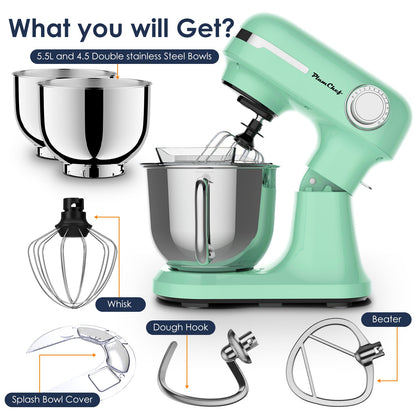 5.5QT/4.5QT Dual Bowls Electric Stand Mixer